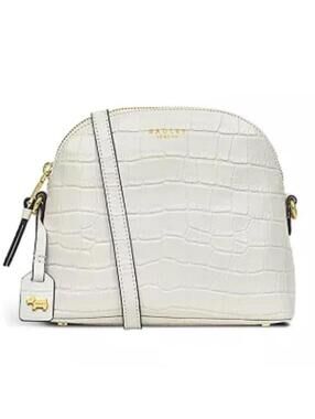 Radley London Women's Chelsea Faux Croc Zip Top Cross-Body, White